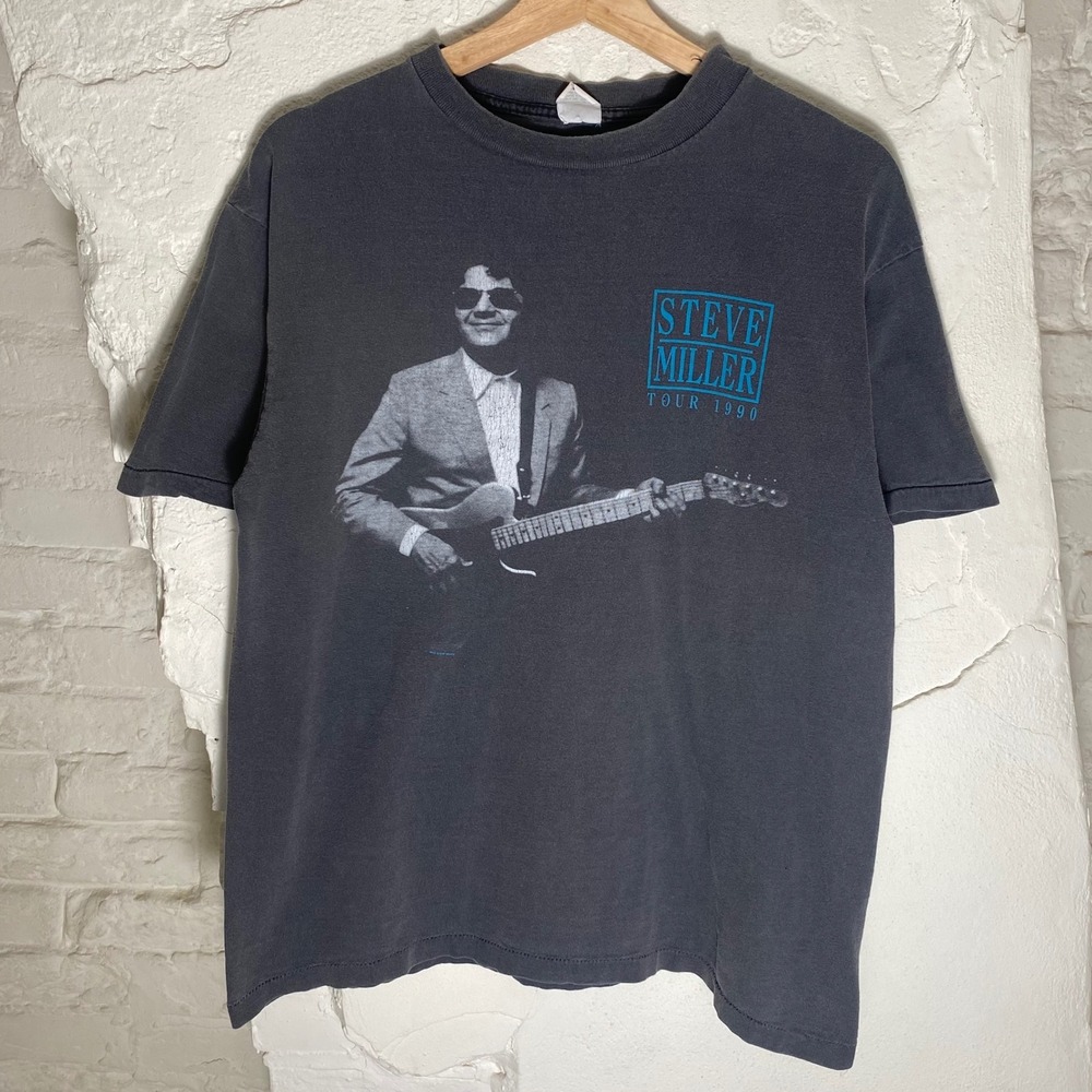 Vintage 1990 Steve Miller Band Gangster of Love Tour T-Shirt Mens Medium Black